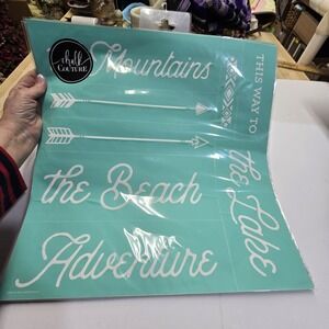 "This Way To...." Chalk Couture Transfer Stencil Sz D 18x18 RETIRED DIY Crafting